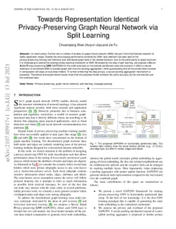 Towards Representation Identical Privacy-Preserving Graph Neural Network
  via Split Learning