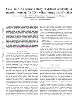 Cats, not CAT scans: a study of dataset similarity in transfer learning
  for 2D medical image classification
