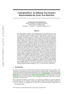 CentripetalText: An Efficient Text Instance Representation for Scene
  Text Detection