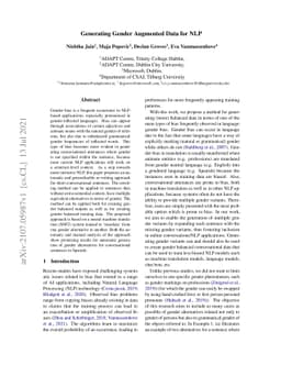 Generating Gender Augmented Data for NLP
