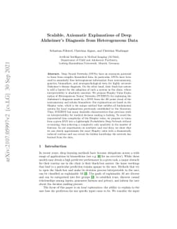Scalable, Axiomatic Explanations of Deep Alzheimer's Diagnosis from
  Heterogeneous Data