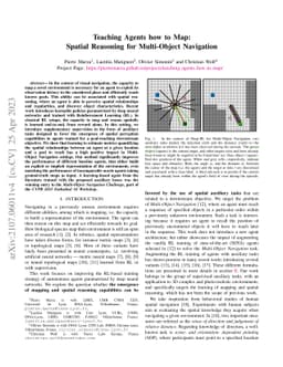 Teaching Agents how to Map: Spatial Reasoning for Multi-Object
  Navigation