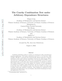 The Cauchy Combination Test under Arbitrary Dependence Structures