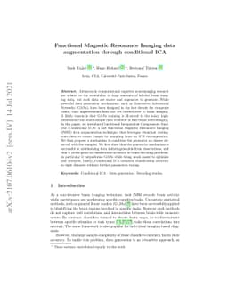 Functional Magnetic Resonance Imaging data augmentation through
  conditional ICA