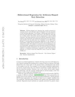 Bidirectional Regression for Arbitrary-Shaped Text Detection