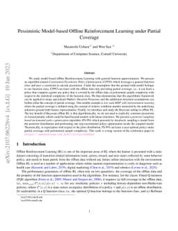 Pessimistic Model-based Offline Reinforcement Learning under Partial
  Coverage