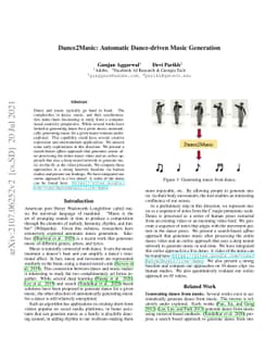 Dance2Music: Automatic Dance-driven Music Generation