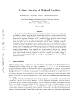 Robust Learning of Optimal Auctions