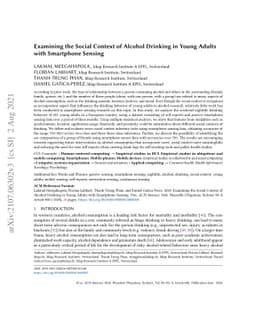 Examining the Social Context of Alcohol Drinking in Young Adults with
  Smartphone Sensing