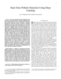 Real-Time Pothole Detection Using Deep Learning
