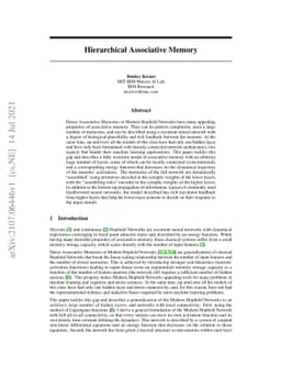 Hierarchical Associative Memory
