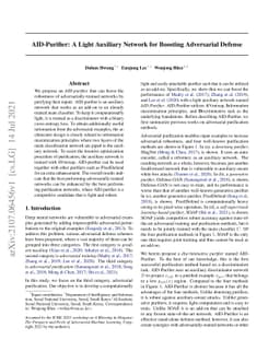 AID-Purifier: A Light Auxiliary Network for Boosting Adversarial Defense