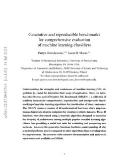 Generative and reproducible benchmarks for comprehensive evaluation of
  machine learning classifiers