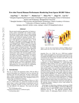 Few-shot Neural Human Performance Rendering from Sparse RGBD Videos