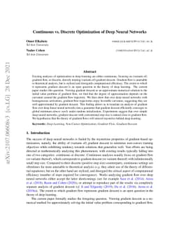 Continuous vs. Discrete Optimization of Deep Neural Networks