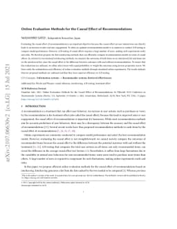 Online Evaluation Methods for the Causal Effect of Recommendations