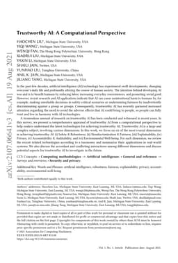 Trustworthy AI: A Computational Perspective