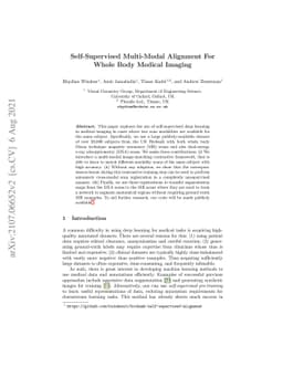 Self-Supervised Multi-Modal Alignment for Whole Body Medical Imaging