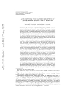 A Framework for Machine Learning of Model Error in Dynamical Systems