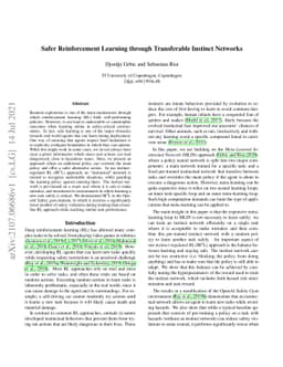 Safer Reinforcement Learning through Transferable Instinct Networks