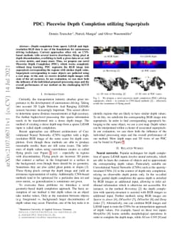 PDC: Piecewise Depth Completion utilizing Superpixels