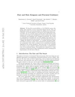 Fast and Slow Enigmas and Parental Guidance