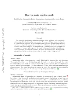 How to make qubits speak