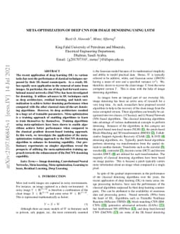 Meta-Optimization of Deep CNN for Image Denoising Using LSTM