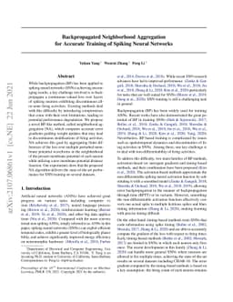 Backpropagated Neighborhood Aggregation for Accurate Training of Spiking
  Neural Networks