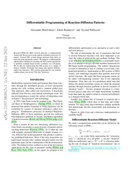 Differentiable Programming of Reaction-Diffusion Patterns