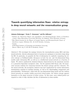 Towards quantifying information flows: relative entropy in deep neural
  networks and the renormalization group