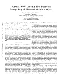 Potential UAV Landing Sites Detection through Digital Elevation Models
  Analysis