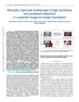 Mutually improved endoscopic image synthesis and landmark detection in
  unpaired image-to-image translation