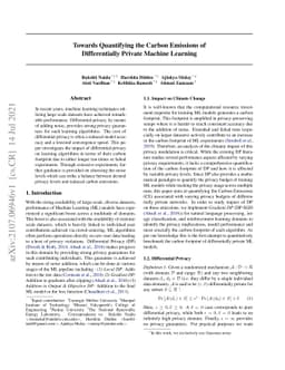Towards Quantifying the Carbon Emissions of Differentially Private
  Machine Learning