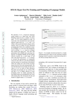 HTLM: Hyper-Text Pre-Training and Prompting of Language Models