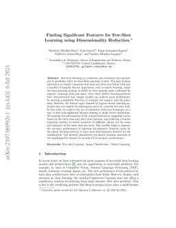 Finding Significant Features for Few-Shot Learning using Dimensionality
  Reduction