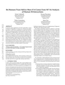 Do Humans Trust Advice More if it Comes from AI? An Analysis of Human-AI
  Interactions