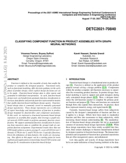 Classifying Component Function in Product Assemblies with Graph Neural
  Networks