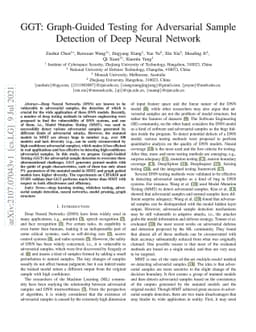 GGT: Graph-Guided Testing for Adversarial Sample Detection of Deep
  Neural Network