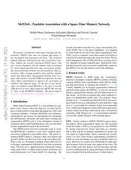 MeNToS: Tracklets Association with a Space-Time Memory Network