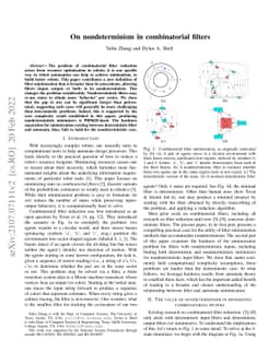 On nondeterminism in combinatorial filters