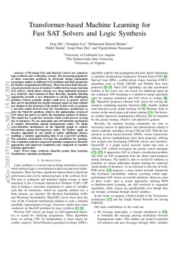 Transformer-based Machine Learning for Fast SAT Solvers and Logic
  Synthesis