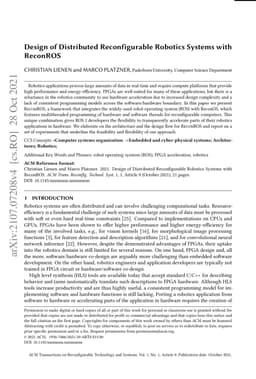 Design of Distributed Reconfigurable Robotics Systems with ReconROS