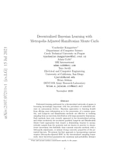 Decentralized Bayesian Learning with Metropolis-Adjusted Hamiltonian
  Monte Carlo