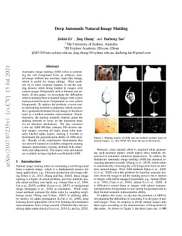 Deep Automatic Natural Image Matting
