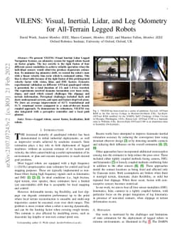 VILENS: Visual, Inertial, Lidar, and Leg Odometry for All-Terrain Legged
  Robots