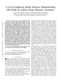 A Low-Complexity Radar Detector Outperforming OS-CFAR for Indoor Drone
  Obstacle Avoidance