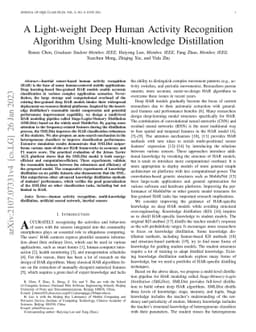 A Light-weight Deep Human Activity Recognition Algorithm Using
  Multi-knowledge Distillation