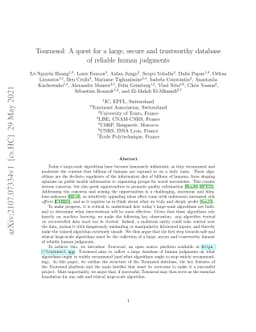 Tournesol: A quest for a large, secure and trustworthy database of
  reliable human judgments