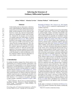 Inferring the Structure of Ordinary Differential Equations